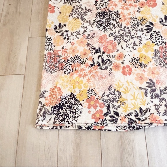 GARNET HILL Multicolor MEADOW FLORAL Organic Cotton Duvet Cover Button Close - Picture 4 of 13